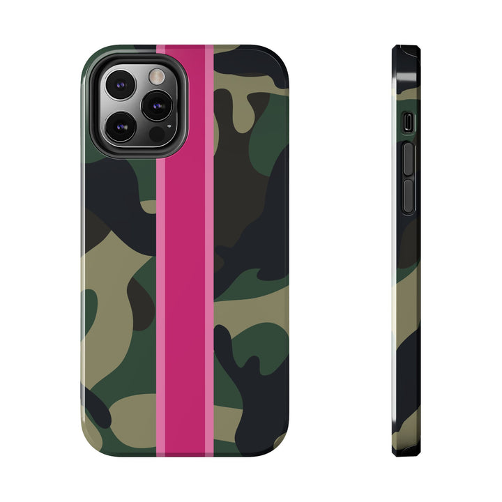 Camo Pink Stripe Tough Cell Phone Cases