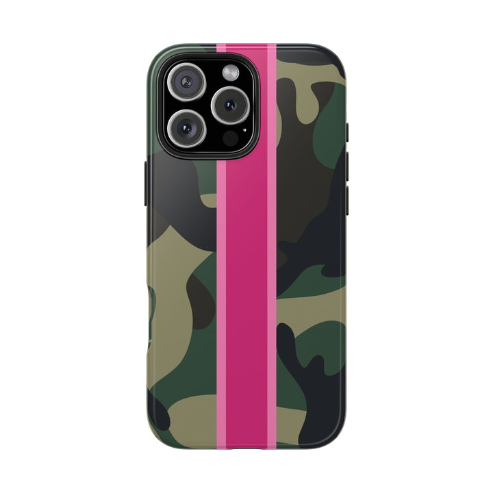 Camo Pink Stripe Tough Cell Phone Cases