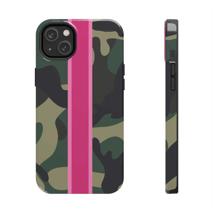 Camo Pink Stripe Tough Cell Phone Cases