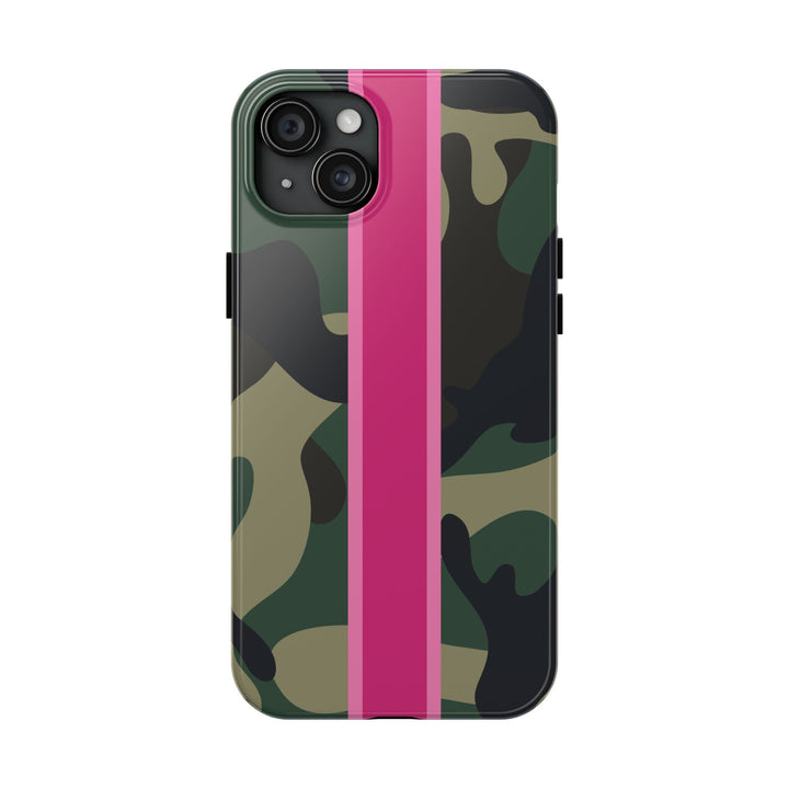 Camo Pink Stripe Tough Cell Phone Cases