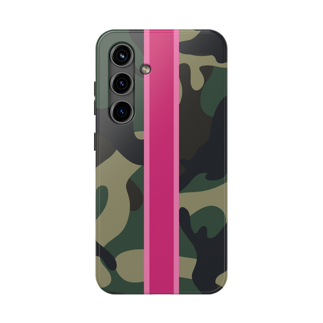 Camo Pink Stripe Tough Cell Phone Cases