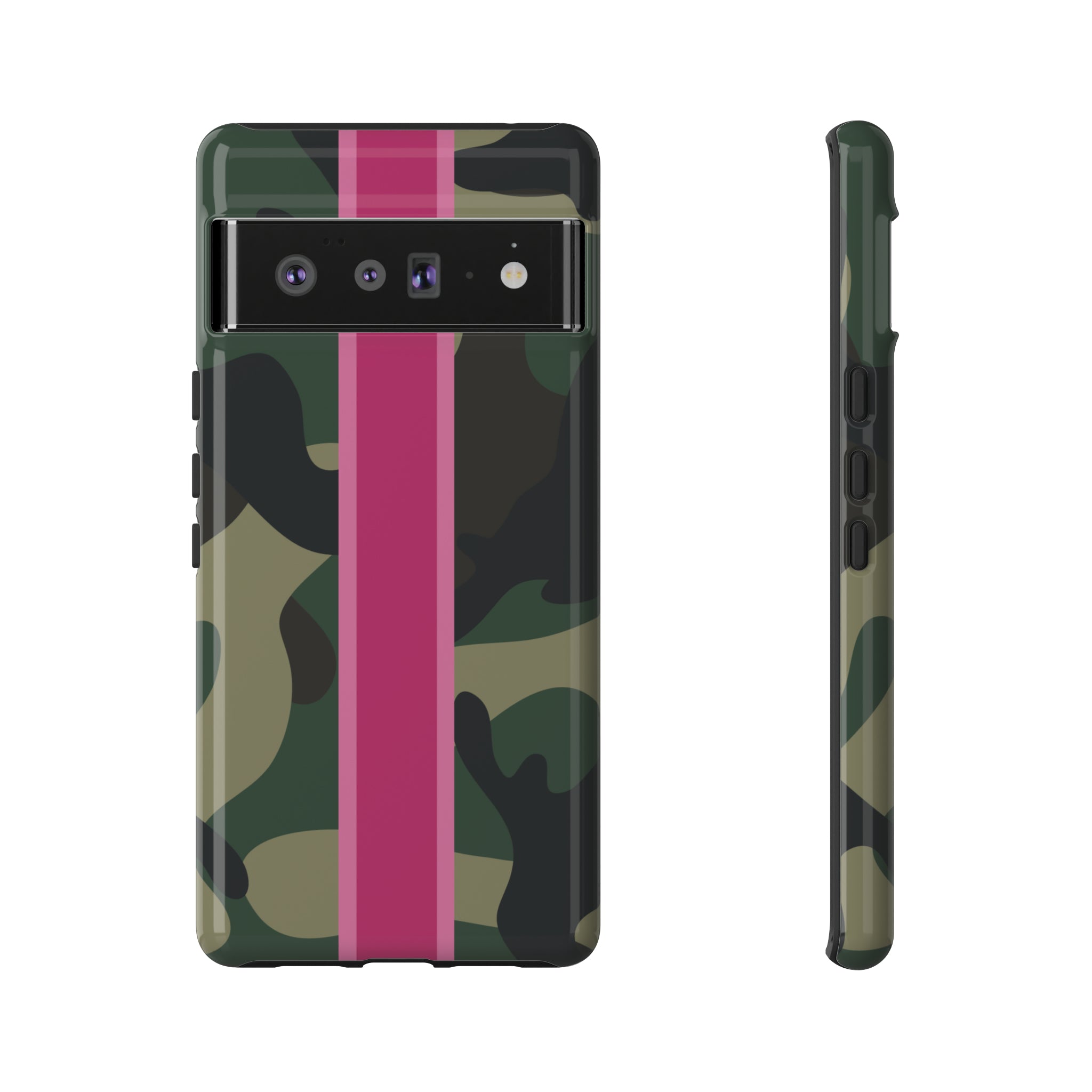 Camo Pink Stripe Tough Cell Phone Cases