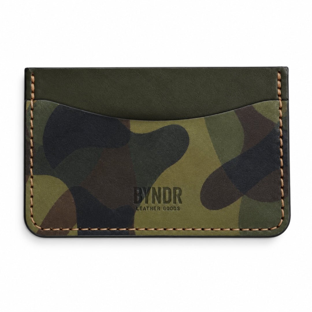 3-Pocket Cardholder Chunky Wescott in Olive Camo - The Kindness Cause