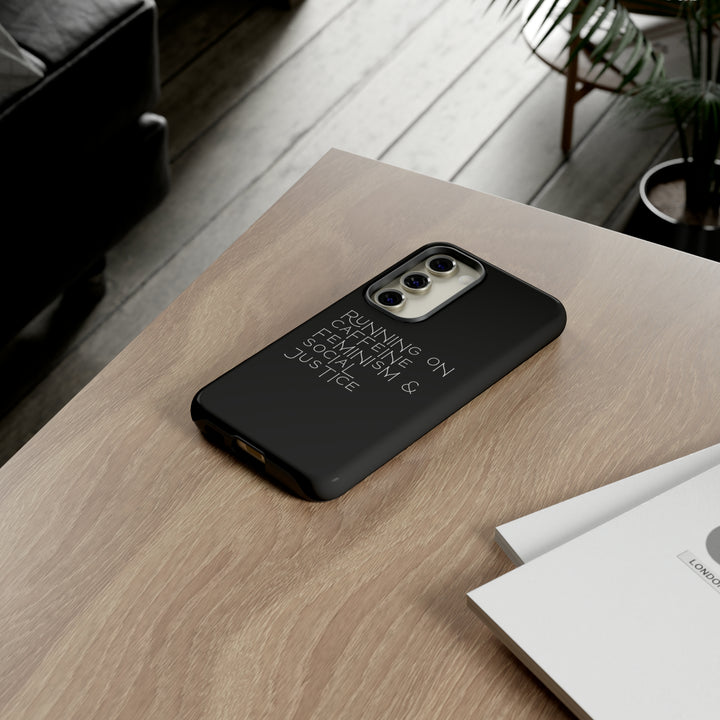 Running on Caffeine Feminism &amp; Social Justice Double Layer Phone Cases