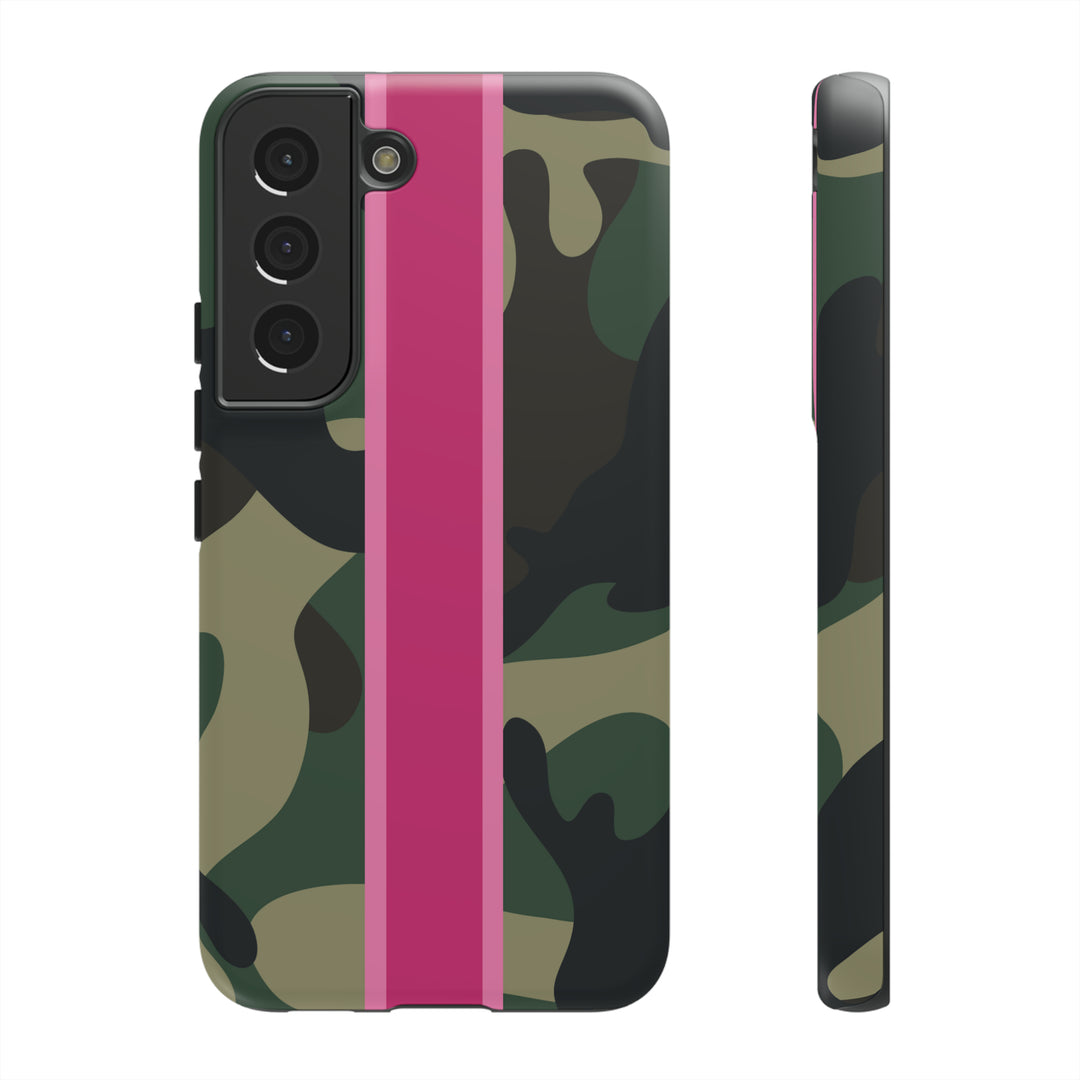 Camo Pink Stripe Tough Cell Phone Cases