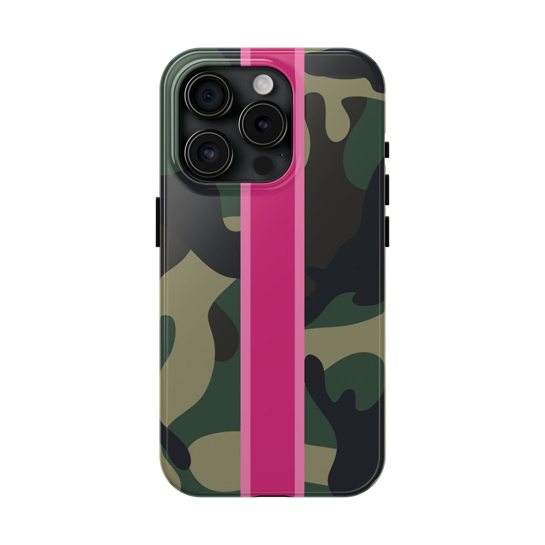 Camo Pink Stripe Tough Cell Phone Cases