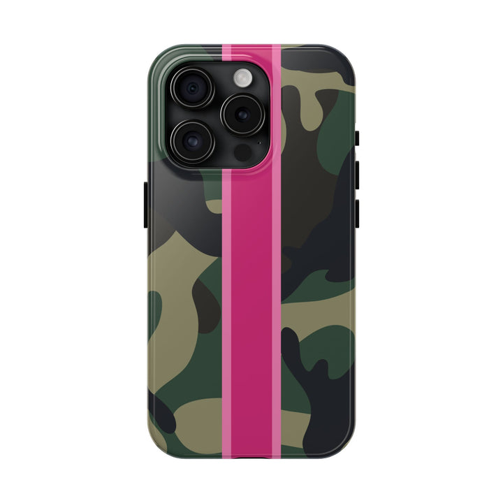 Camo Pink Stripe Tough Cell Phone Cases