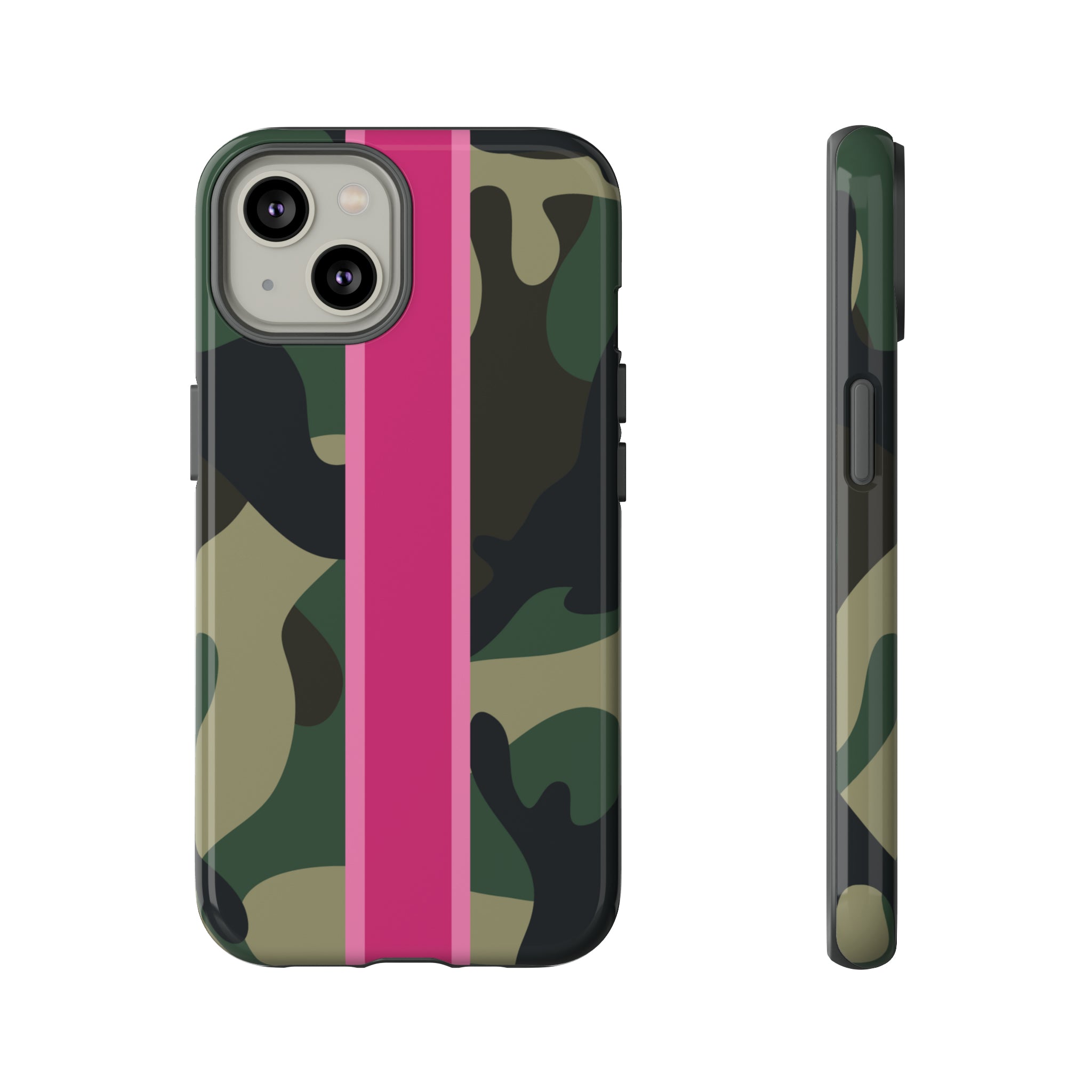 Camo Pink Stripe Tough Cell Phone Cases