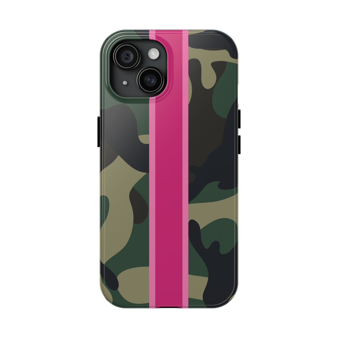 Camo Pink Stripe Tough Cell Phone Cases