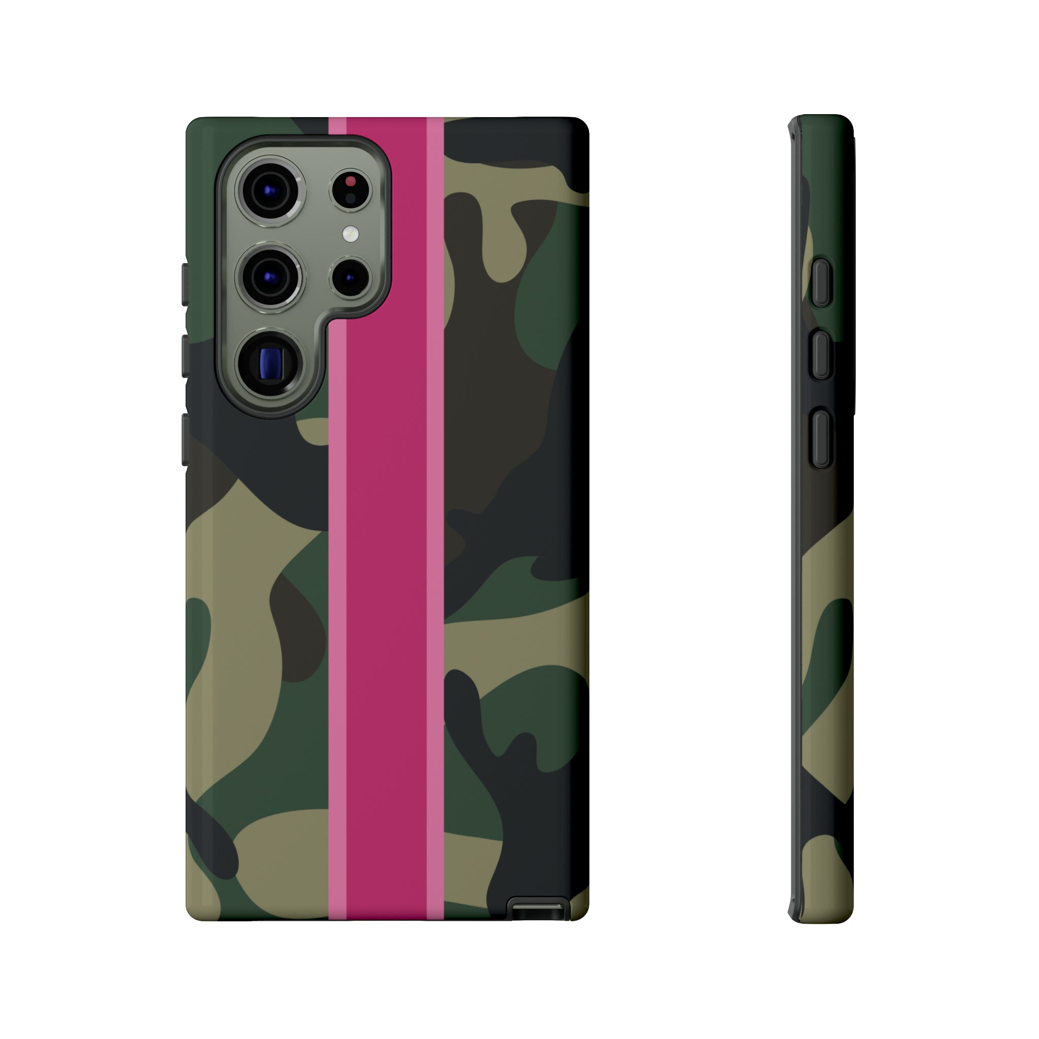 Camo Pink Stripe Tough Cell Phone Cases