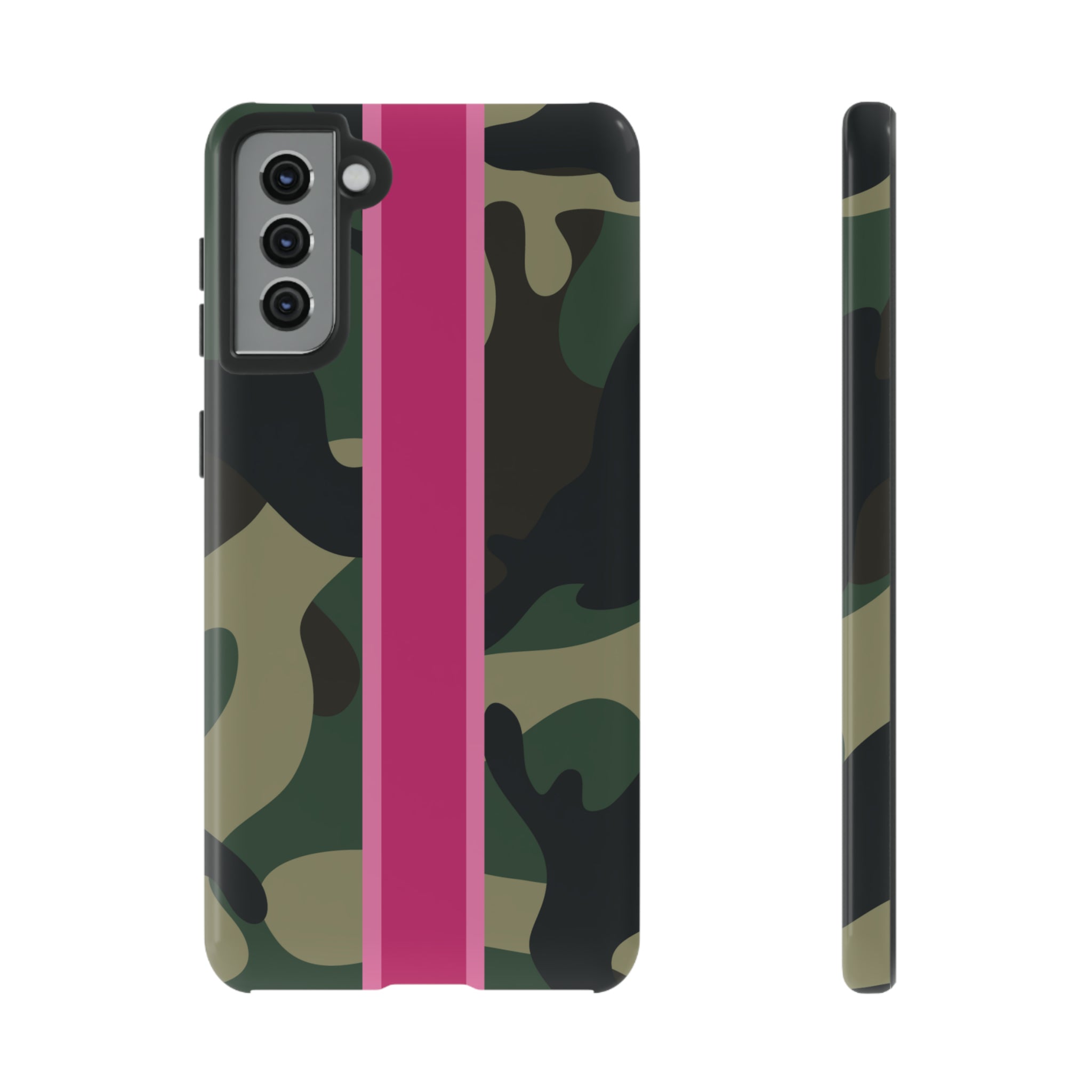 Camo Pink Stripe Tough Cell Phone Cases