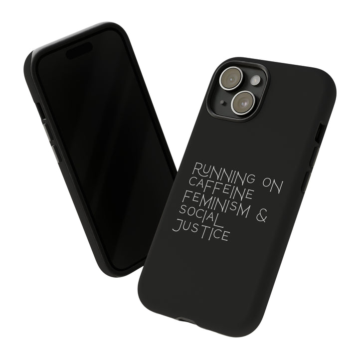 Running on Caffeine Feminism &amp; Social Justice Double Layer Phone Cases