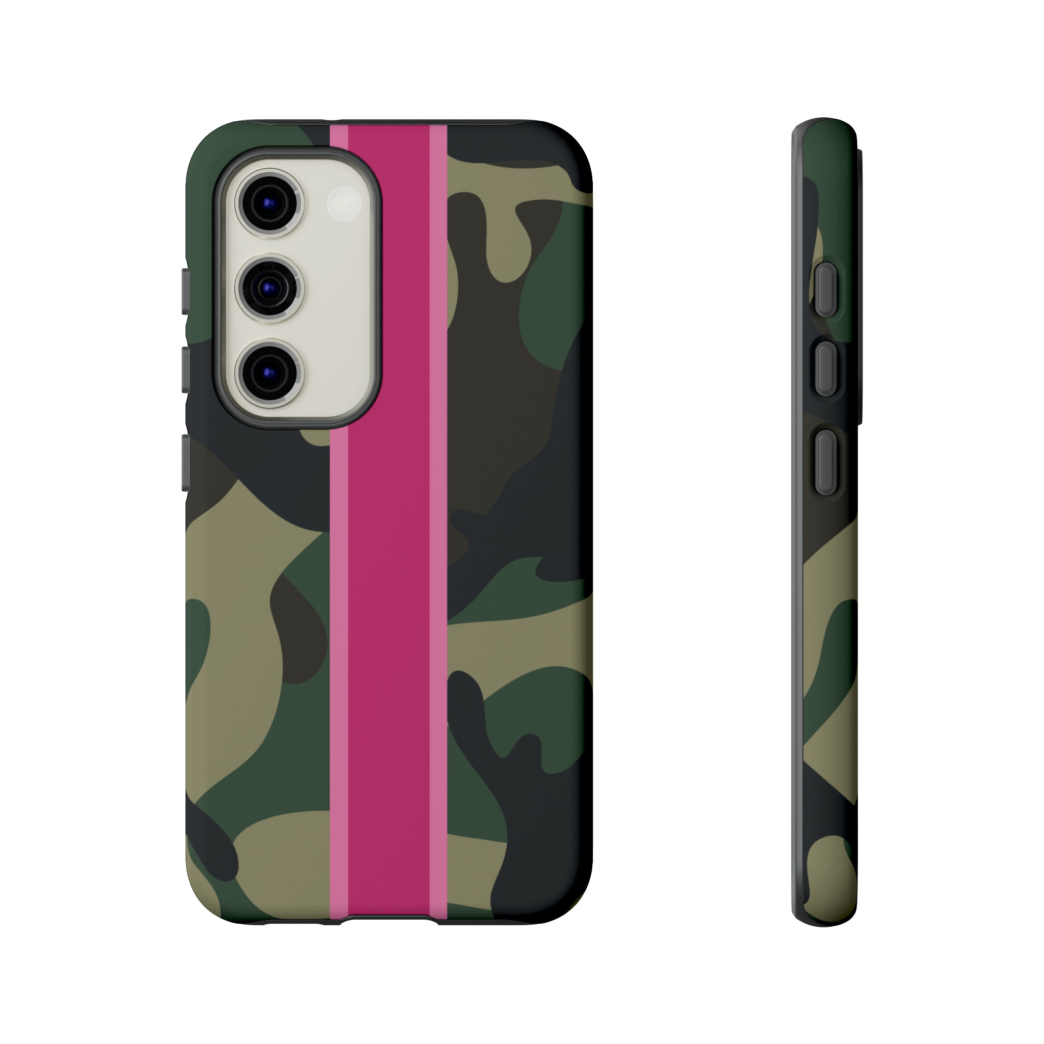 Camo Pink Stripe Tough Cell Phone Cases