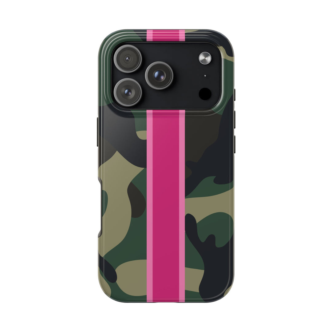 Camo Pink Stripe Tough Cell Phone Cases