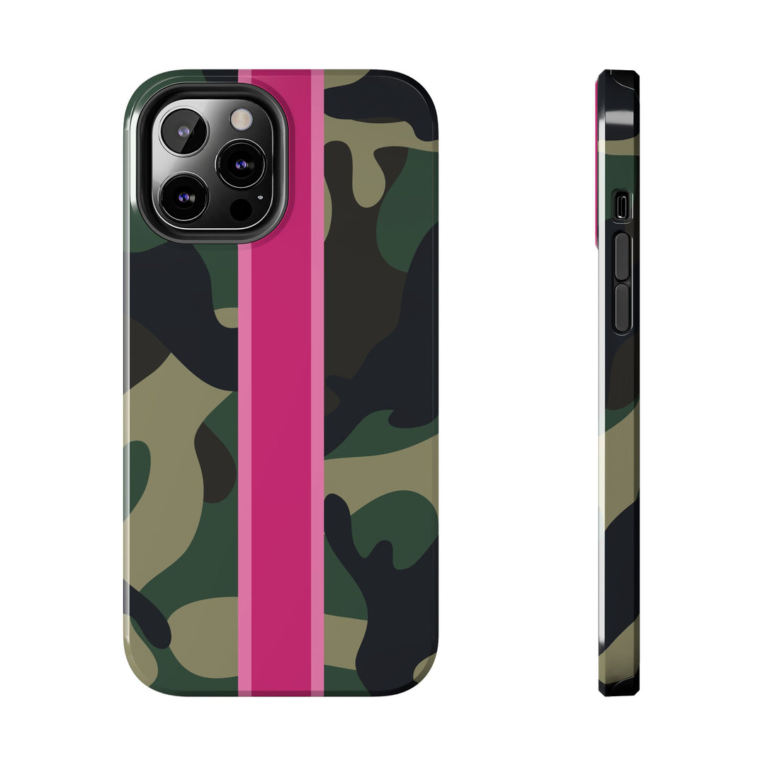 Camo Pink Stripe Tough Cell Phone Cases