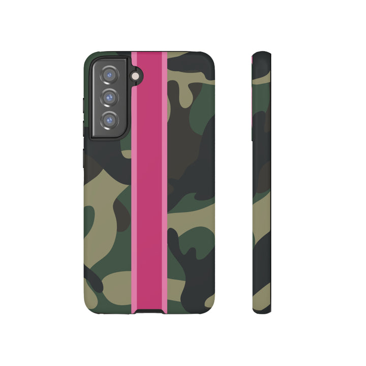 Camo Pink Stripe Tough Cell Phone Cases