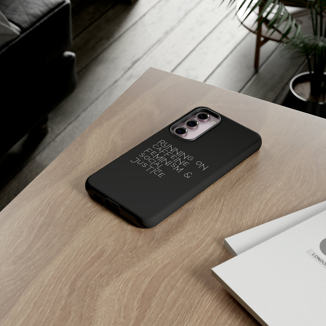 Running on Caffeine Feminism &amp; Social Justice Double Layer Phone Cases