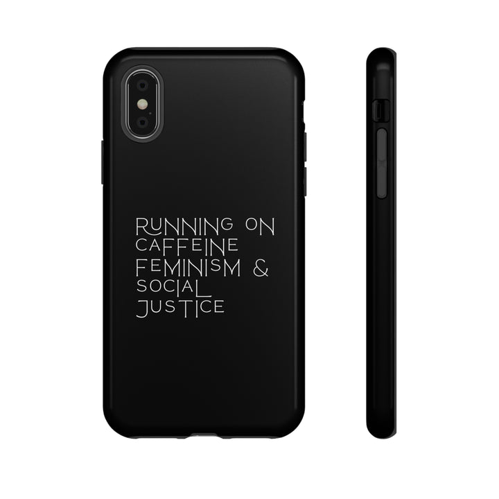 Running on Caffeine Feminism &amp; Social Justice Double Layer Phone Cases