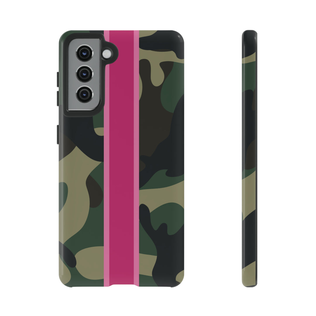 Camo Pink Stripe Tough Cell Phone Cases