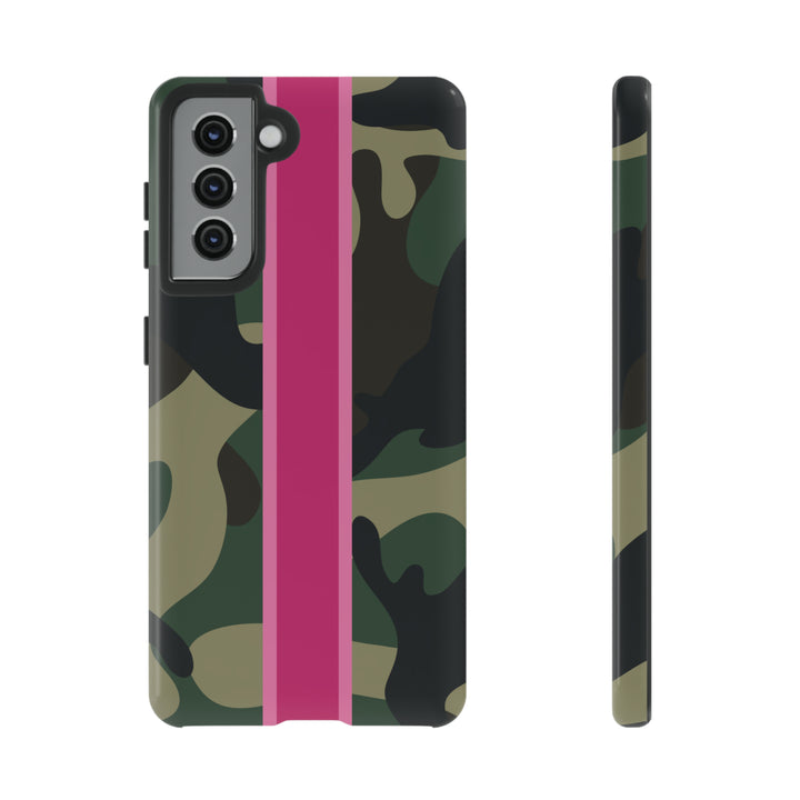 Camo Pink Stripe Tough Cell Phone Cases