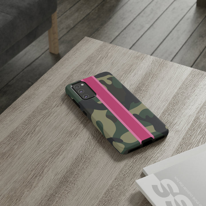 Camo Pink Stripe Tough Cell Phone Cases