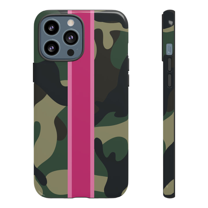 Camo Pink Stripe Tough Cell Phone Cases