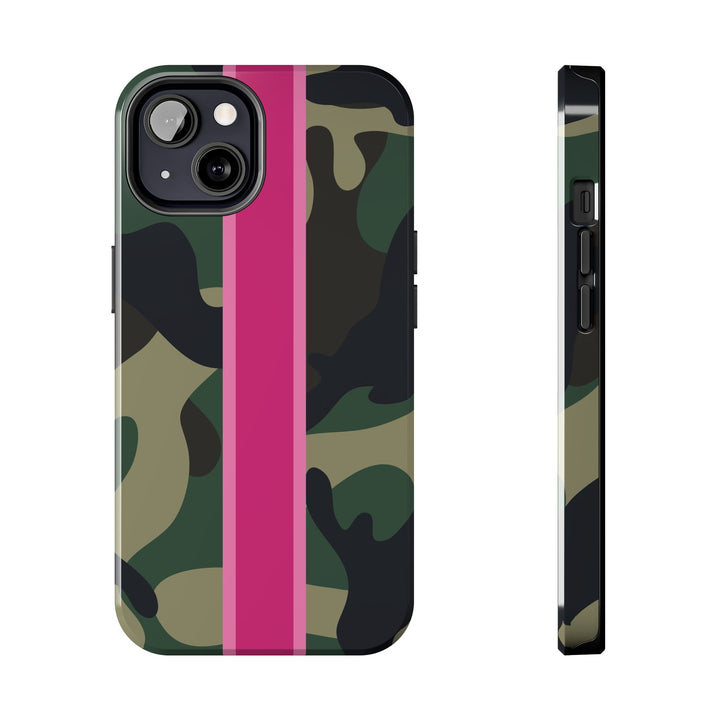Camo Pink Stripe Tough Cell Phone Cases