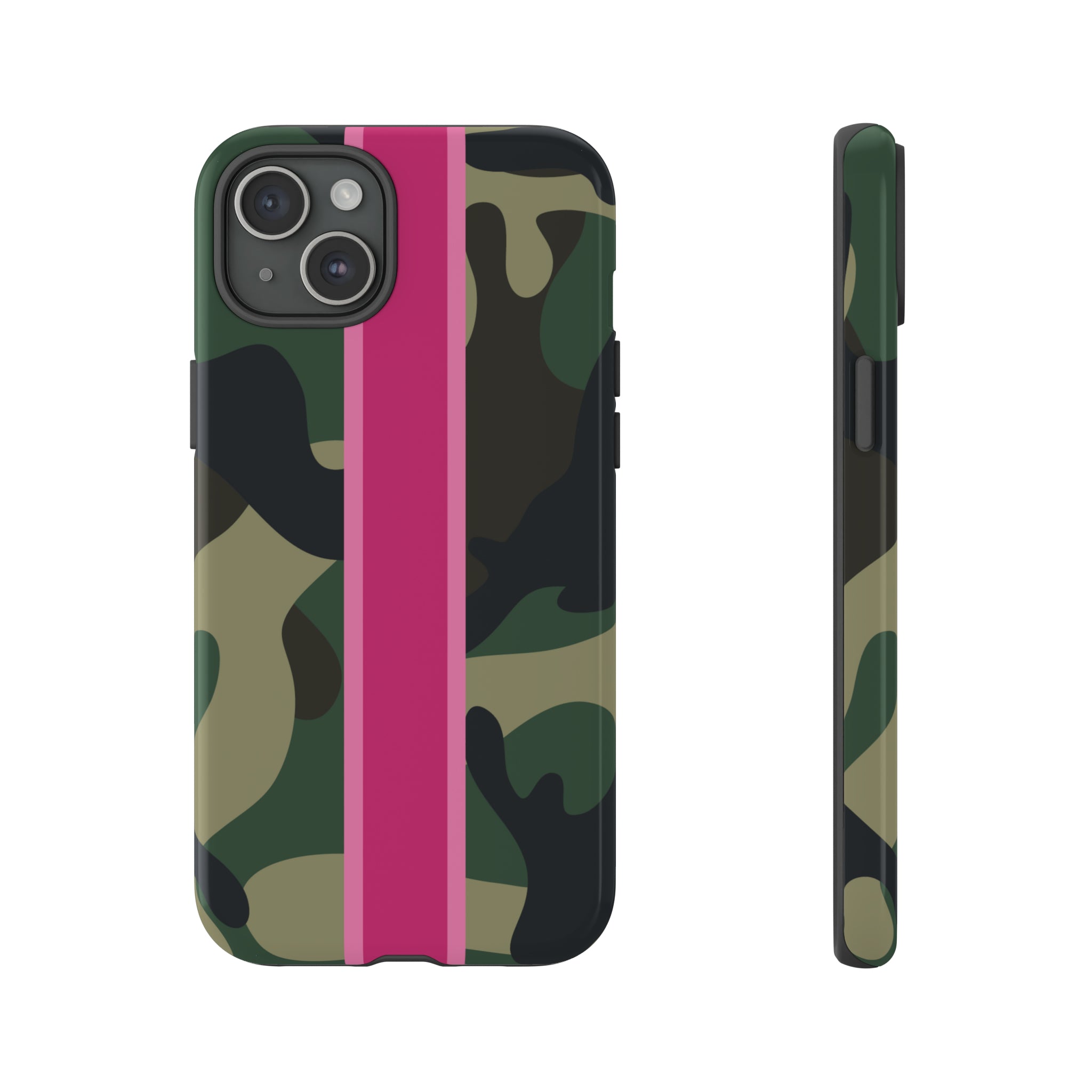 Camo Pink Stripe Tough Cell Phone Cases