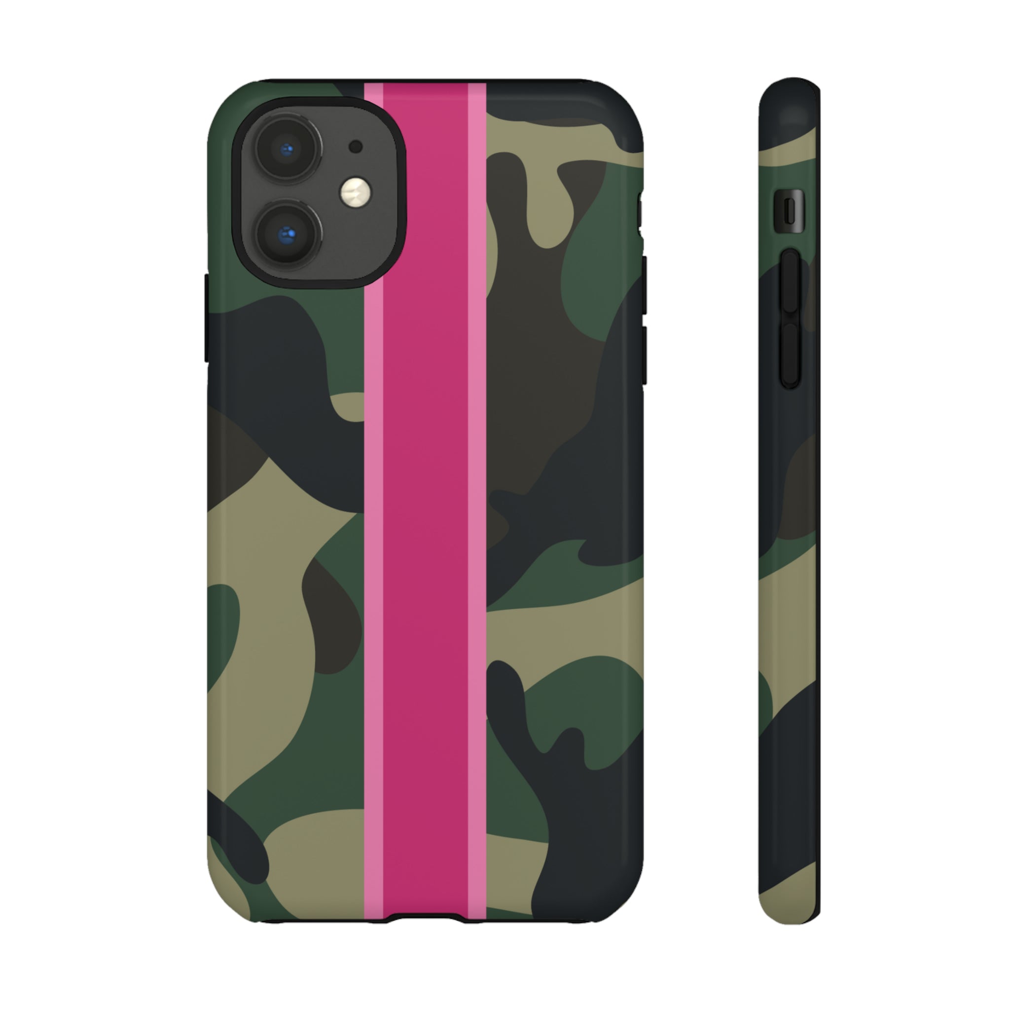 Camo Pink Stripe Tough Cell Phone Cases