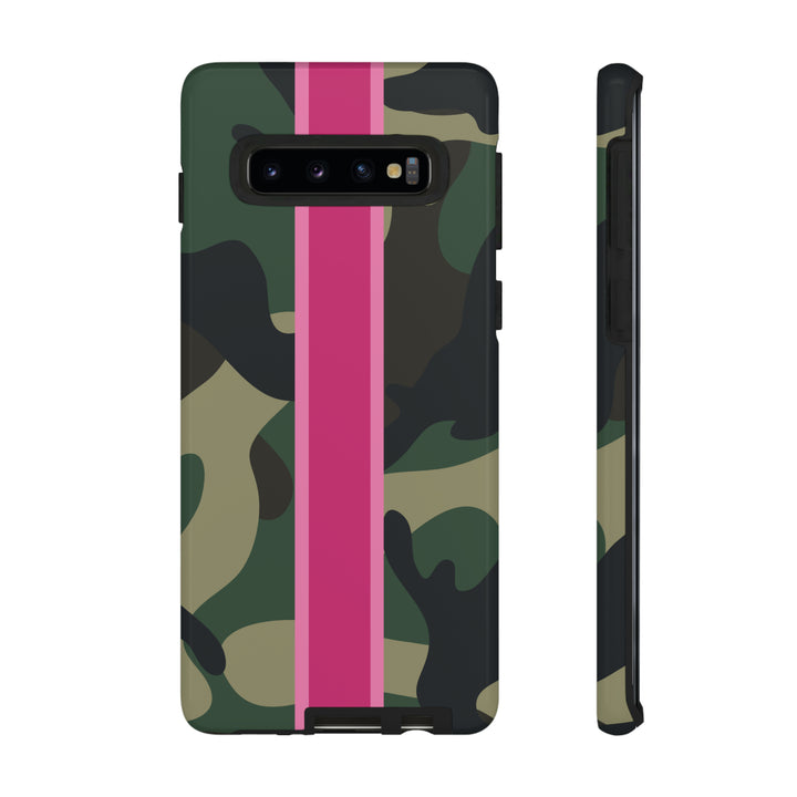 Camo Pink Stripe Tough Cell Phone Cases