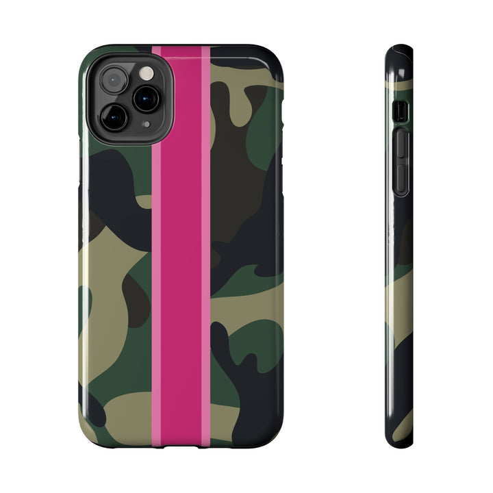 Camo Pink Stripe Tough Cell Phone Cases