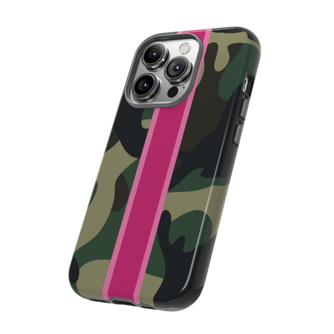 Camo Pink Stripe Tough Cell Phone Cases