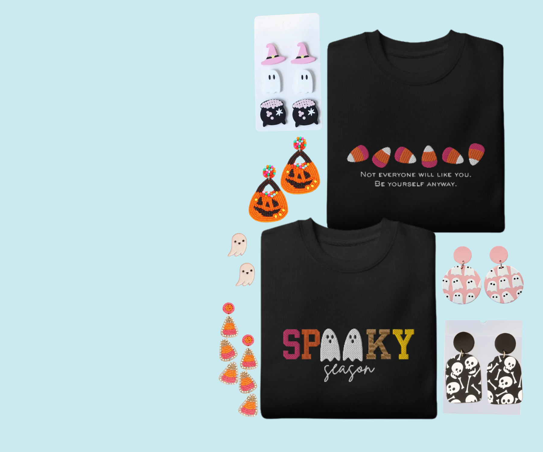 Halloween Sweatshirts with Halloween Earrings- Shop Halloween Style with Spooky Fashion That Gives Back