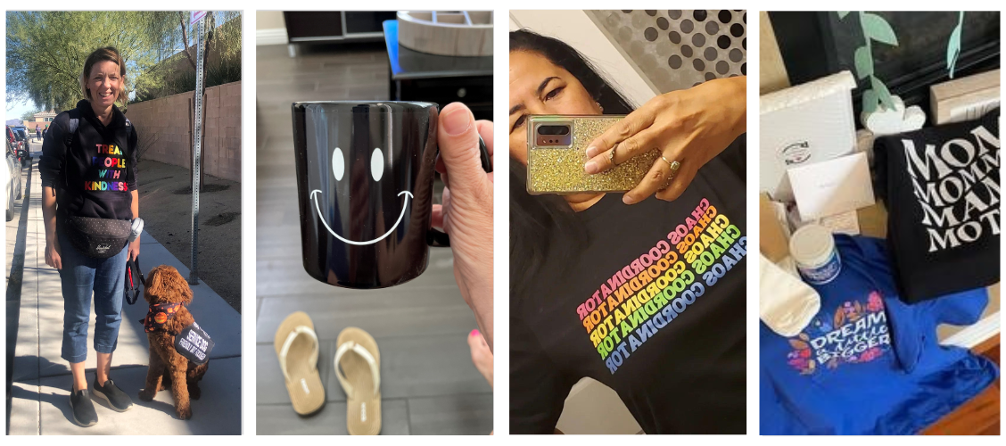 Customers wearing and supporting The Kindness Cause