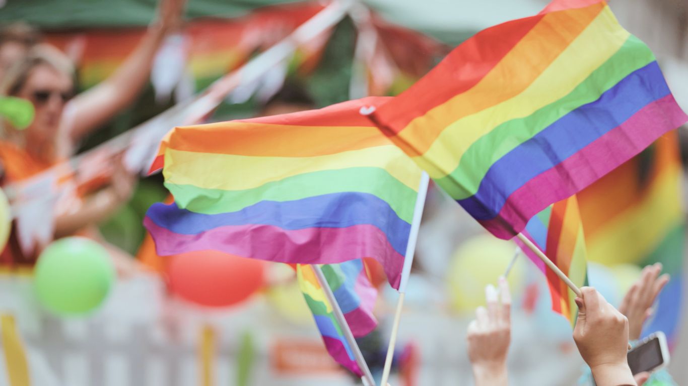 Pride Flags for Pride Merch supporting Henderson Equality Center Pride gifts that donate to LGBTQIA+