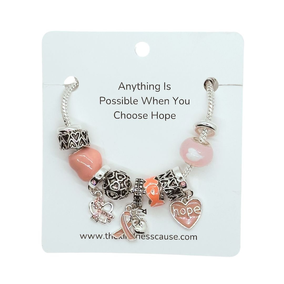 Anything Is Possible Breast Cancer Charm Bracelet - The Kindness Cause