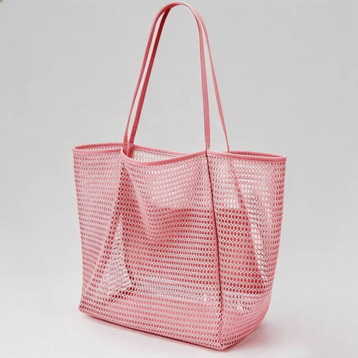 Pink Mesh Shoulder Bag Tote