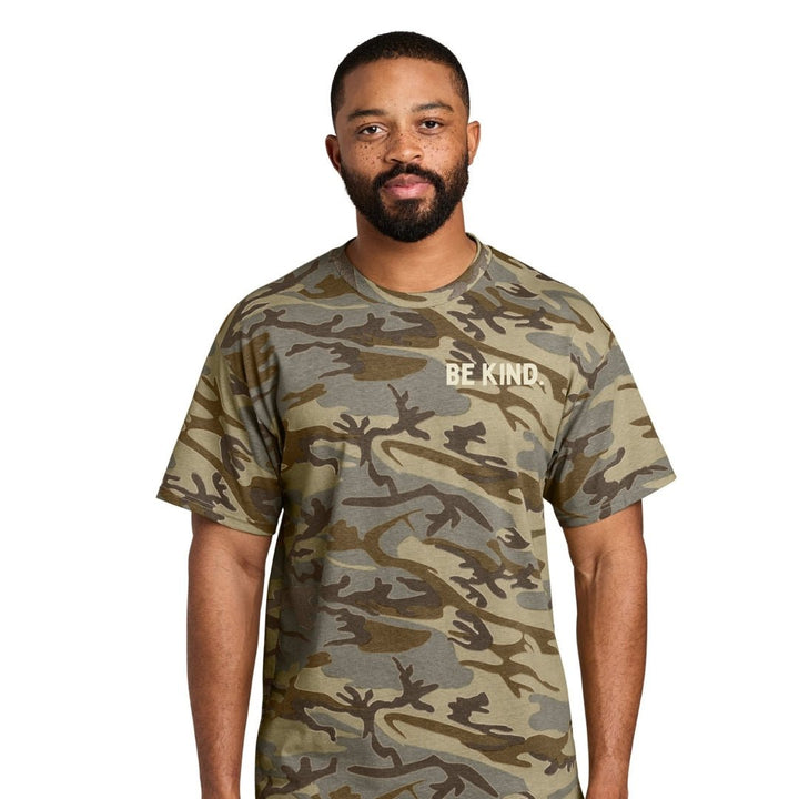 Be Kind. Not Every Battle Is Visible. Ivory Core Cotton Camo Tee - The Kindness Cause