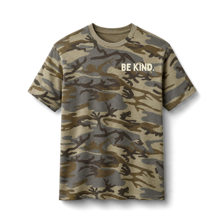 Be Kind. Not Every Battle Is Visible. Ivory Core Cotton Camo Tee - The Kindness Cause