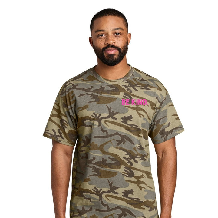 Be Kind. Not Every Battle Is Visible. Pink Core Cotton Camo Tee - The Kindness Cause