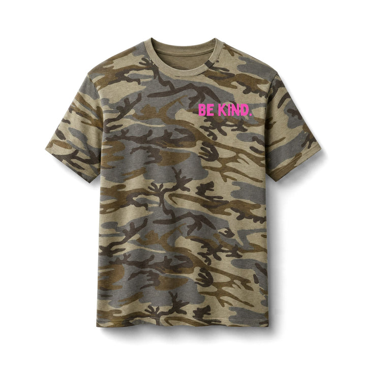 Be Kind. Not Every Battle Is Visible. Pink Core Cotton Camo Tee - The Kindness Cause