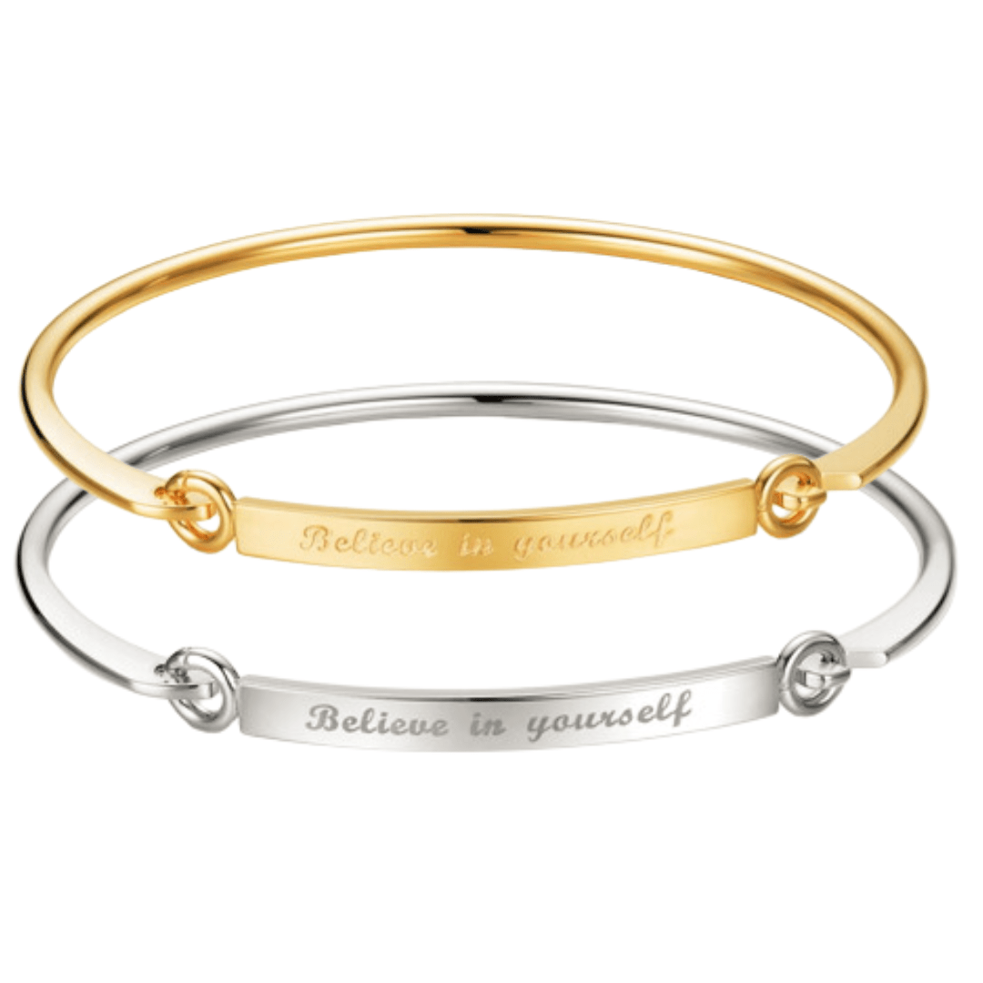 Believe in Yourself Inspirational Bangle - The Kindness Cause