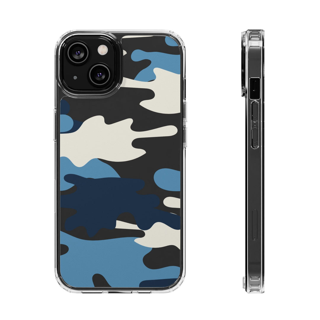 Blue &amp; White Camo Clear Impact-Resistant Phone Cases - The Kindness Cause