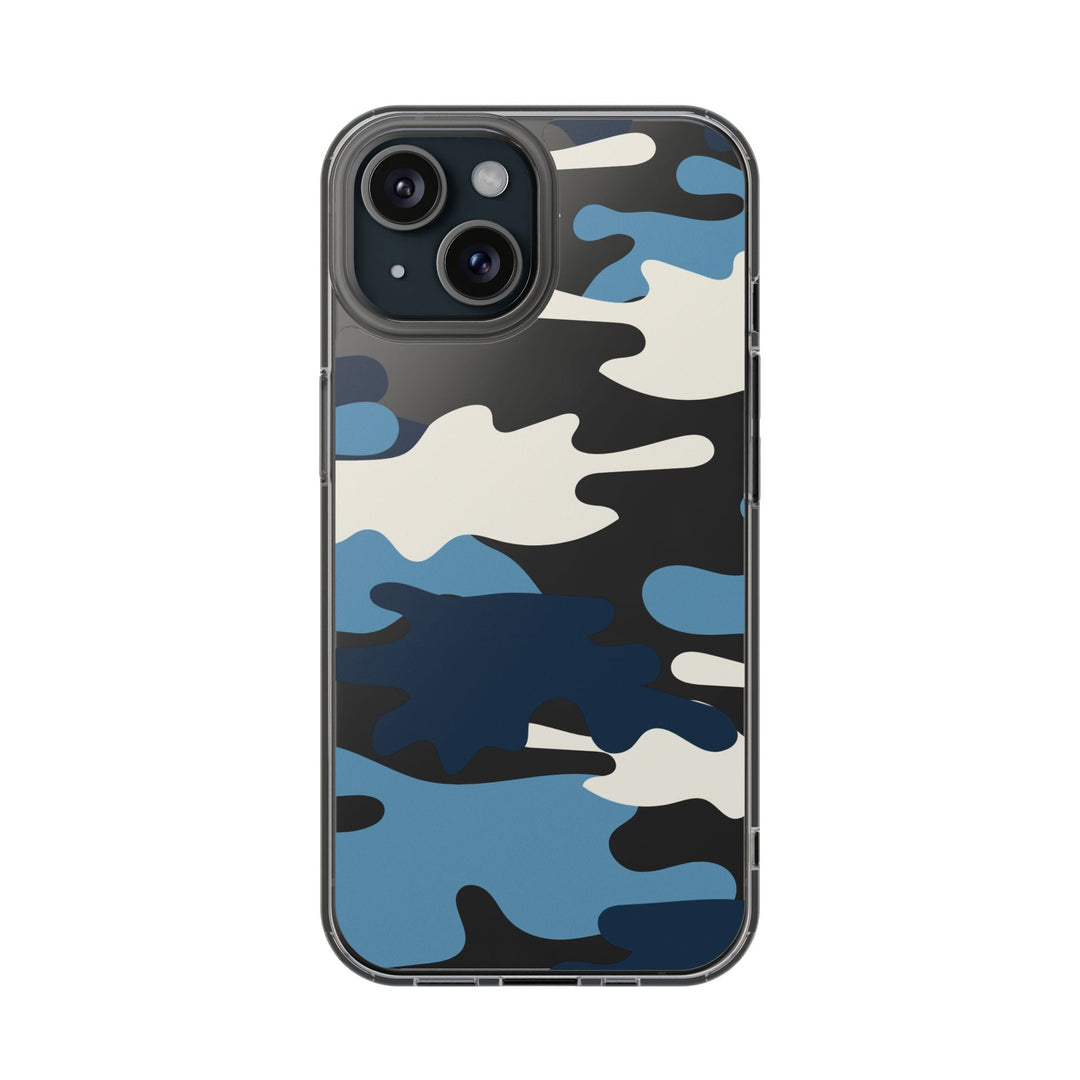Blue &amp; White Camo Clear Impact-Resistant Phone Cases - The Kindness Cause