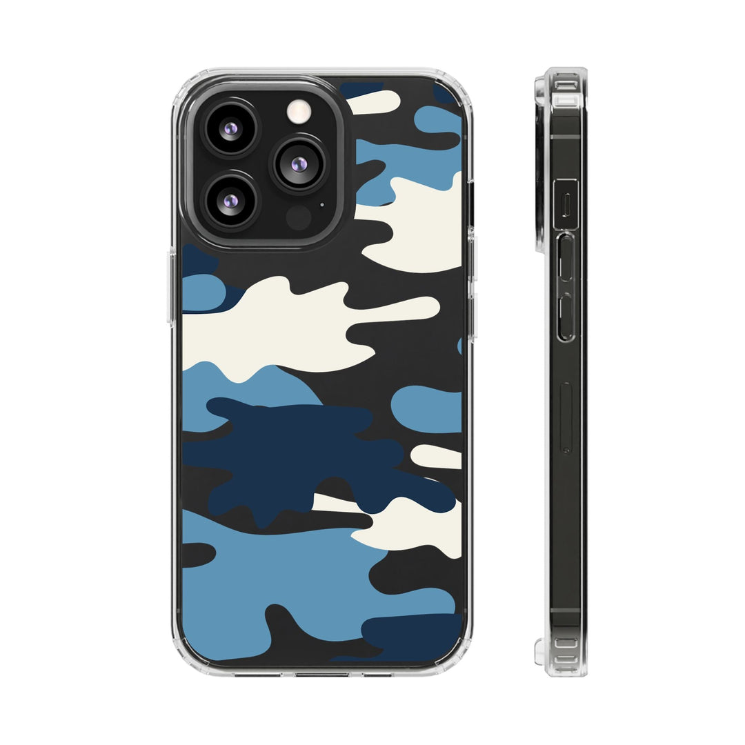 Blue &amp; White Camo Clear Impact-Resistant Phone Cases - The Kindness Cause