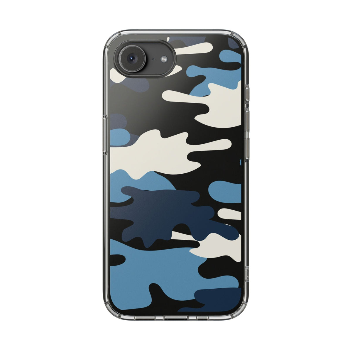 Blue & White Camo Clear Impact-Resistant Phone Cases - The Kindness Cause