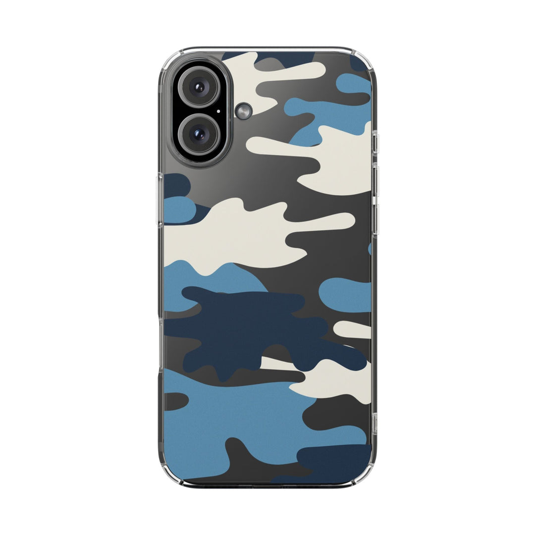 Blue &amp; White Camo Clear Impact-Resistant Phone Cases - The Kindness Cause