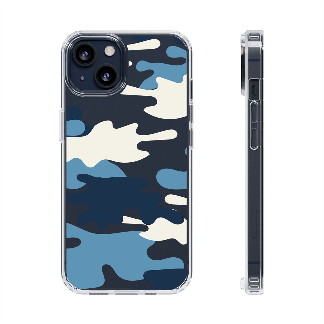 Blue &amp; White Camo Clear Impact-Resistant Phone Cases - The Kindness Cause