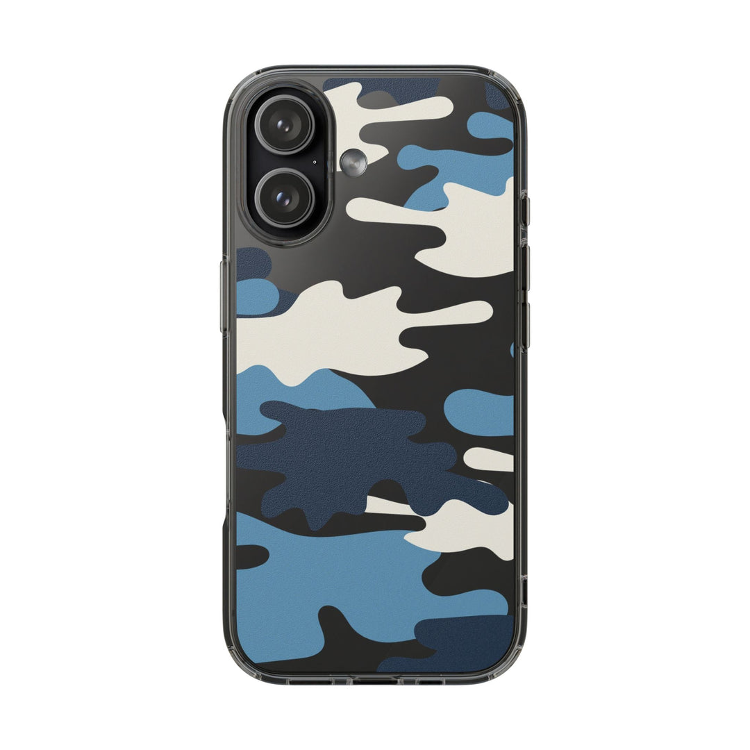 Blue &amp; White Camo Clear Impact-Resistant Phone Cases - The Kindness Cause
