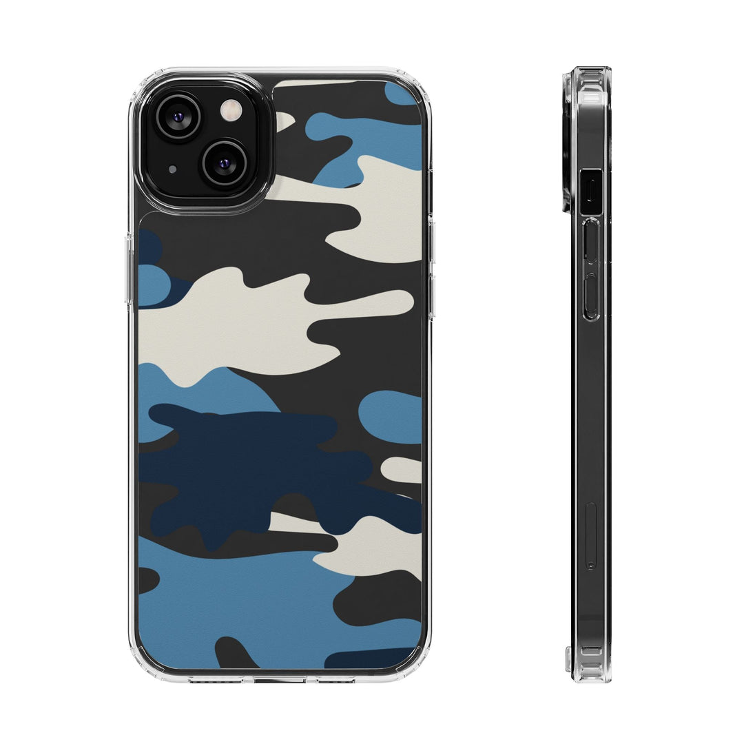 Blue &amp; White Camo Clear Impact-Resistant Phone Cases - The Kindness Cause